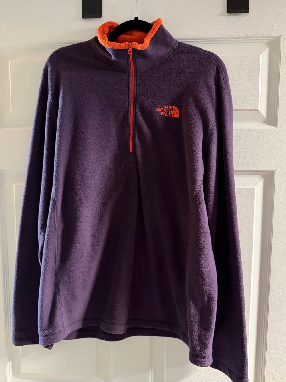 The North Face Purple Fleece Half-Zip with Orange Trim